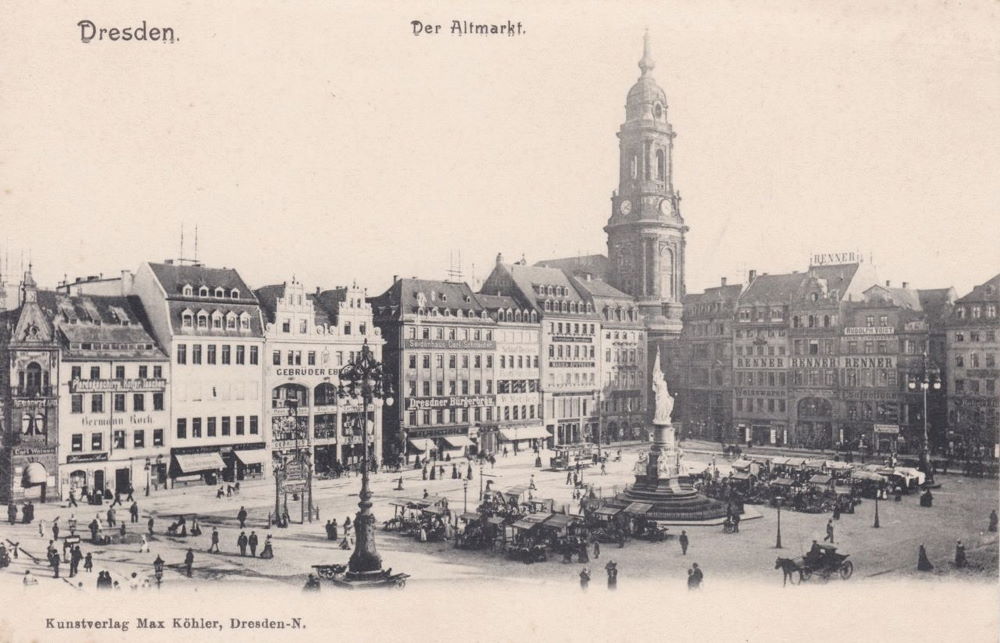 Altmarkt - Südostseite quer mit Markt Dresden Altmarkt - Südostseite quer mit Markt Dresden