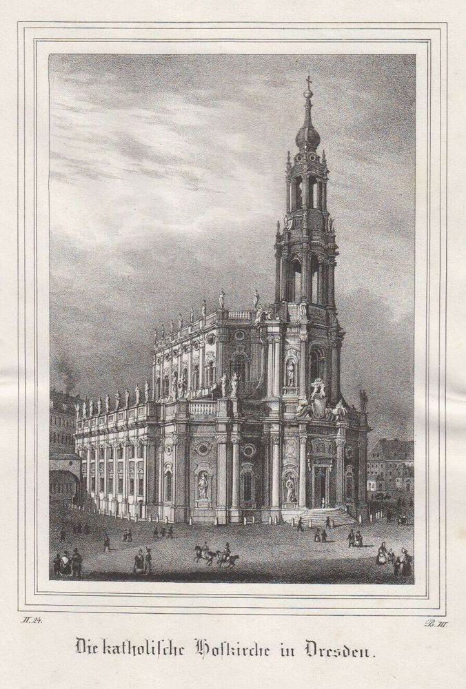 Schloßplatz - Hofkirche - Stiche etc.  Dresden