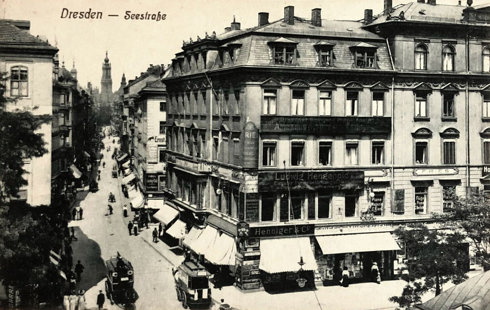 Seestra&szlig;e 21 (Seegasse 10, -1887 Seestra&szlig;e 10) / Ringstra&szlig;e (Friedrichsring)  Dresden