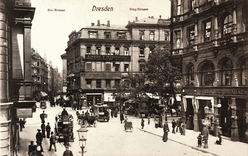 Seestra&szlig;e 21 (Seegasse 10, -1887 Seestra&szlig;e 10) / Ringstra&szlig;e (Friedrichsring)  Dresden