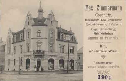 Saarstra&szlig;e 2 (Bismarckstra&szlig;e 1) / Cosch&uuml;zter Stra&szlig;e  Dresden