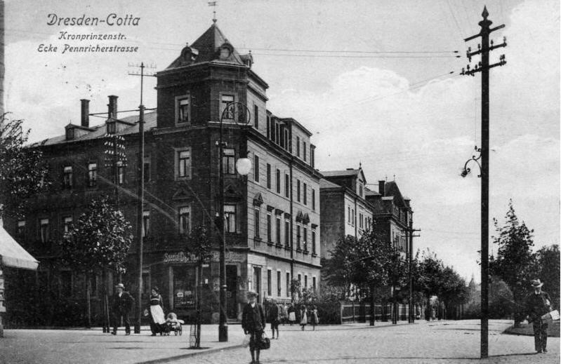 Pennricher Stra&szlig;e 21 / Rudof-Renner-Stra&szlig;e (-1945 Kronprinzenstra&szlig;e)  Dresden