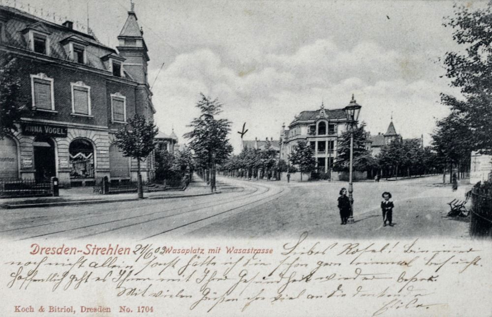 August-Bebel-Str. 33 (-1918 Residenzstr. 33, General-Wever-Str. 33) / Wasaplatz  Dresden