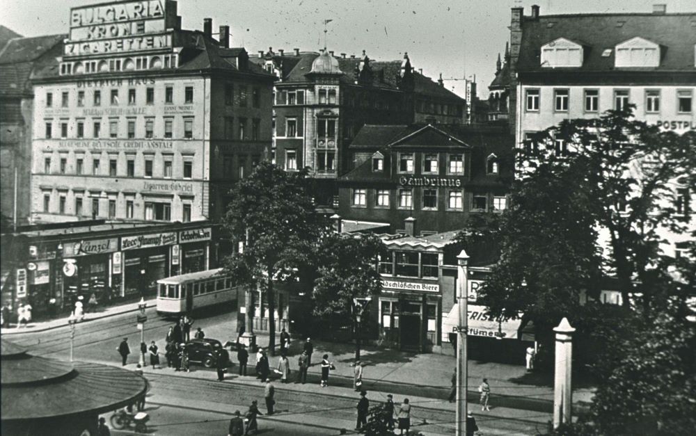 Gro&szlig;e Zwingerstra&szlig;e 7 (Zwingerstr. 4) / Schweriner Str. (Wettiner Str.) / Postplatz  Dresden